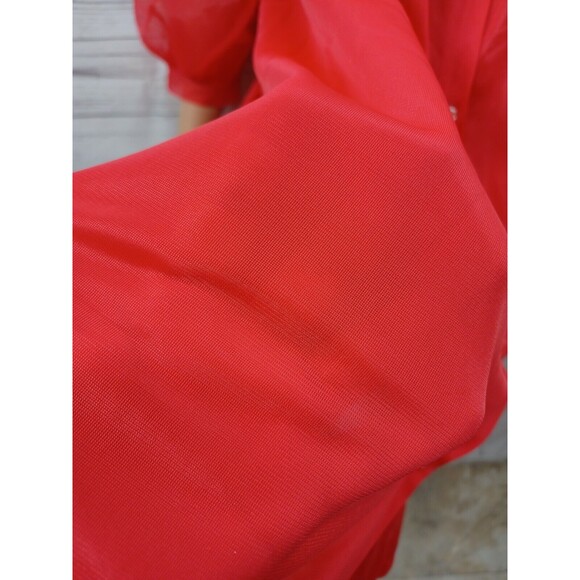 VTG Texsheen Red Sheer babydoll nightgown Set 2 Pcs Sz 34/36 - Picture 7 of 9